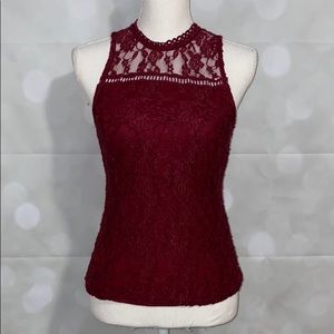 Wine colored lace top